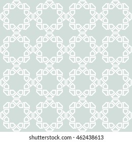 Seamless vector ornament. Modern geometric pattern with repeating elements. Light blue wnd white pattern
