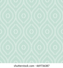 Seamless vector ornament. Modern geometric pattern with repeating white round elements