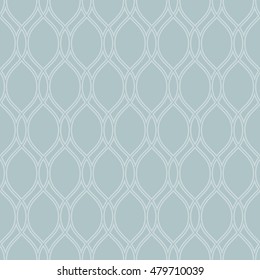 Seamless vector ornament. Modern geometric pattern with repeating white wavy lines