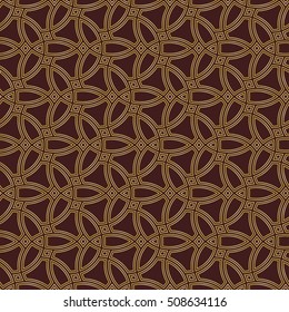 Seamless vector ornament. Modern geometric pattern with repeating golden elements