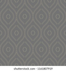 Seamless vector ornament. Modern grey and golden background. Geometric modern pattern