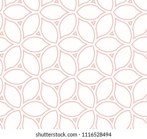 Seamless vector ornament. Modern light pink background. Geometric modern pattern