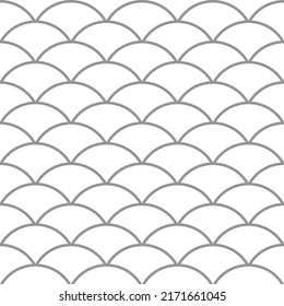 Seamless vector ornament. Modern silver and white wavy background. Geometric modern pattern