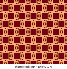 Seamless vector ornament. Modern stylish geometric linear pattern with golden color