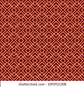 Seamless vector ornament. Modern stylish geometric linear pattern with golden color