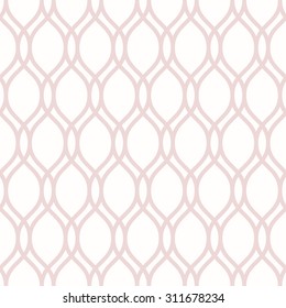 Seamless vector ornament. Modern stylish geometric pattern with repeating pink wavy lines