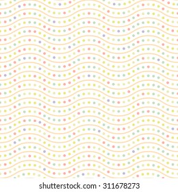 Seamless vector ornament. Modern stylish geometric colorful pattern with repeating circles and waves
