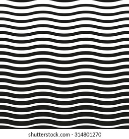 Seamless vector ornament. Modern stylish geometric pattern with repeating black and white waves