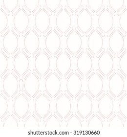 Seamless vector ornament. Modern stylish geometric pattern with repeating pink dotted waves