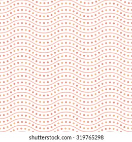 Seamless vector ornament. Modern stylish geometric colorful pattern with pink repeating waves