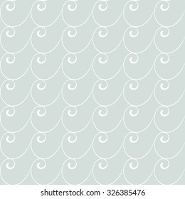 Seamless vector ornament. Modern stylish geometric light blue pattern with repeating white waves