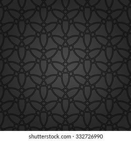 Seamless vector ornament. Modern stylish geometric pattern with repeating black elements