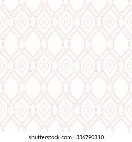 Seamless vector ornament. Modern stylish geometric pattern with repeating pink wavy lines