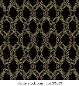 Seamless vector ornament. Modern stylish geometric golden pattern with repeating elements