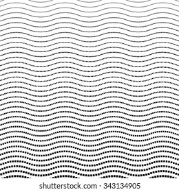 Seamless vector ornament. Modern stylish geometric pattern with repeating black and white waves