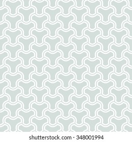 Seamless vector ornament. Modern stylish geometric light blue background with repeating white elements