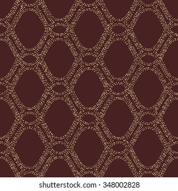 Seamless vector ornament. Modern stylish geometric pattern with rgolden epeating dotted wavy lines