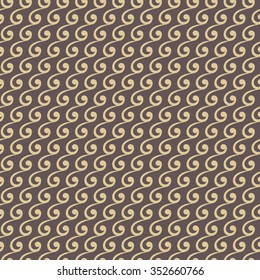 Seamless vector ornament. Modern stylish geometric pattern with repeating golden waves