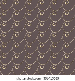 Seamless vector ornament. Modern stylish geometric pattern with repeating golden waves