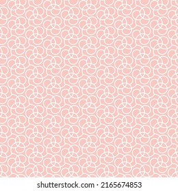 Seamless vector ornament. Modern wavy pink and white background. Geometric modern pattern