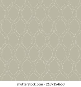 Seamless vector ornament. Modern wavy background. Geometric dotted beige and white modern pattern