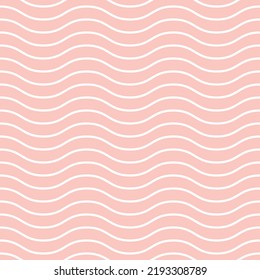 Seamless vector ornament. Modern wavy background. Geometric modern pattern with pink and white waves