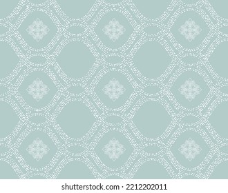 Seamless vector ornament. Modern wavy background. Geometric light blue and white doted modern pattern