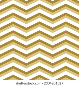 Seamless vector ornament. Modern wavy background. Geometric modern pattern with dark and light golden zigzags