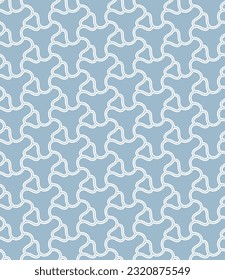 Seamless vector ornament. Modern wavy background. Geometric modern blue and white pattern