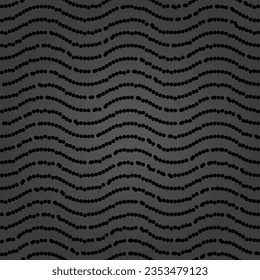 Nahtlose Vektorschmuck. Moderner, welliger Hintergrund. Geometrisches, modernes Ornament mit dunkelgepunktetem gewelltem Muster