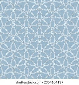 Seamless vector ornament. Modern wavy background. Geometric modern blue and white pattern