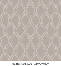 Seamless vector ornament. Modern wavy background. Geometric modern brown and white wavy pattern