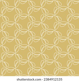 Seamless vector ornament. Modern wavy background. Geometric modern golden and white pattern