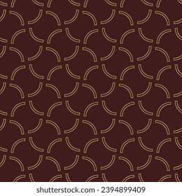 Seamless vector ornament. Modern wavy background. Geometric modern brown golden wavy pattern
