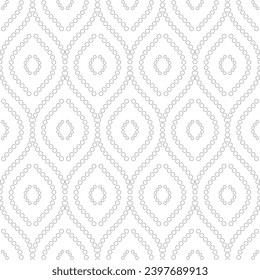 Nahtlose Vektorschmuck. Moderner, welliger Hintergrund. Geometrisches modernes Muster mit grauen und weißen runden Elementen