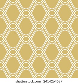 Ornamento vectorial sin foco. Fondo ondulado moderno. Patrón geométrico moderno ondulado dorado blanco