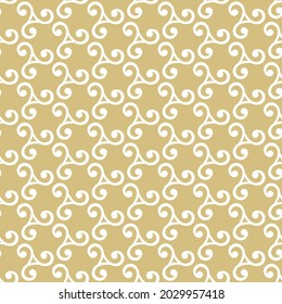 Seamless vector ornament. Modern yellow and white background. Geometric modern pattern