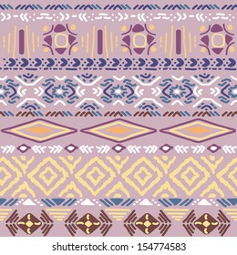 seamless vector ornament on black background, native-american style