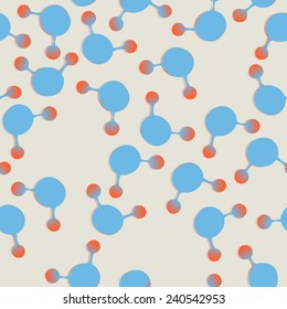 Seamless vector ornament - spatial chemical formula for water