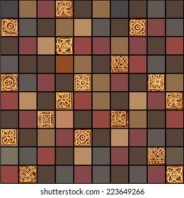 Seamless vector ornament stone mosaic