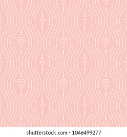 Seamless vector ornament with white wavy lines. Modern background. Geometric modern pattern