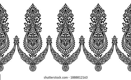 Seamless Vector Ornamental Floral Border Design