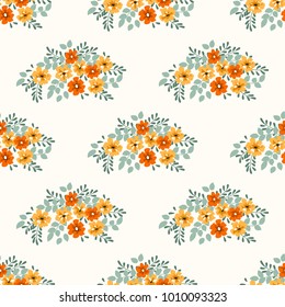 Seamless vector ornamental floral pattern. Background for printing on paper, wallpaper, covers, textiles, fabrics, for decoration, decoupage, scrapbooking and other