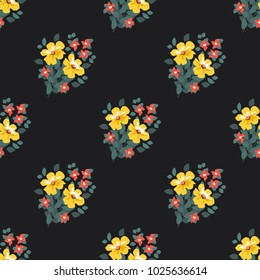 Seamless vector ornamental floral pattern. Background for printing on paper, wallpaper, covers, textiles, fabrics, for decoration, decoupage, scrapbooking and other