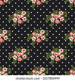 Seamless vector ornamental floral pattern. Background for printing on paper, wallpaper, covers, textiles, fabrics, for decoration, decoupage, scrapbooking and other
