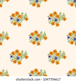 Seamless vector ornamental floral pattern. Background for printing on paper, wallpaper, covers, textiles, fabrics, for decoration, decoupage, scrapbooking and other