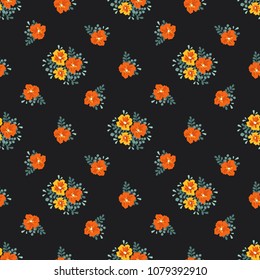 Seamless vector ornamental floral pattern. Background for printing on paper, wallpaper, covers, textiles, fabrics, for decoration, decoupage, scrapbooking and other