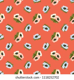 Seamless vector ornamental floral pattern. Background for printing on paper, wallpaper, covers, textiles, fabrics, for decoration, decoupage, scrapbooking and other