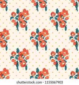 Seamless vector ornamental floral pattern. Background for printing on paper, wallpaper, covers, textiles, fabrics, for decoration, decoupage, scrapbooking and other