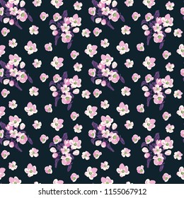 Seamless vector ornamental floral pattern. Background for printing on paper, wallpaper, covers, textiles, fabrics, for decoration, decoupage, scrapbooking and other